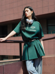 Vero Moda | Autumn Hooded Stand Collar Pleated Youthful Dress