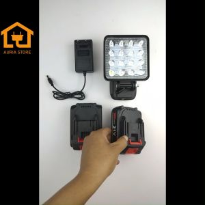 Lampu LED Portable Lamp Baterai 21V 48VF LED lampu cordless Antarmuka baterai Makita LED work light LAMPU SOROT LED bisa easy to carry usb phone charger Lampu LED Portable Lamp Baterai 21V 48VF SUNC TOOLS