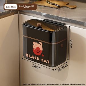 Kitchen Wall-Mounted Trash Can Hanging Type Large Capacity No Bending Waist High Aesthetic Value New 2025 Antique Style Cabinet Door