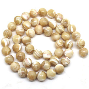 Natural Trochus Shell Stone Beads Round Loose Spacer Beads For Jewelry Making DIY Bracelet Necklace 15 Pick Size 4/6/8/10mm