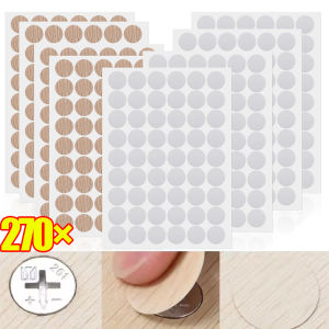 ฝาปิดฝาครอบเกลียวพีวีซีทรงกลมเฟอร์นิเจอร์ไม้270ชิ้นฟิล์มตกแต่งสติ๊กเกอร์ติดแน่นด้วยตนเองสติกเกอร์รูกันฝุ่น