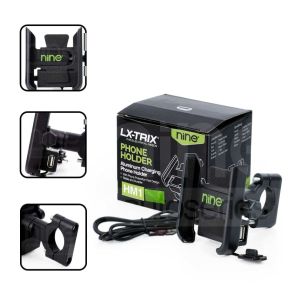 NEW PRODUK NINE LX TRIX HOLDER HM1 STANG + USB INPUT 12 -24 VOLT OUTPUT USB 5 VOLT ORIGINAL