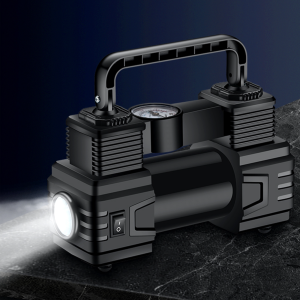12V 150PSI Mini Air Compressor Dual Cylinder Heavy Duty Tire Inflator with LED Light Car Electric Air Pump Auto Inflatable Pump