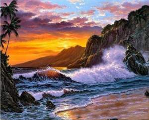 Bộ Tranh Tô Màu Theo Số Cliff And Waves Dành Cho Người Lớn Tranh Vẽ Số Hóa Thủ Công Tranh Treo Tường Trang Trí Phòng Khách Tranh Phong Cảnh Trừu Tượng