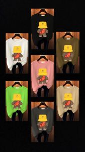 Baju Kaos Wanita Oversize Basic Lengan Pendek Printing DTF Bear Orange Katun Combed Jumbo Blus Kaus