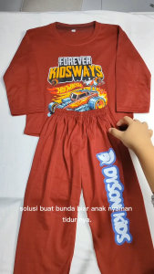 Setelan Panjang Anak Laki Laki Kaos Piyama Karakter HOTWHEELS Mobil Balap Keren Umur 1 - 10 Tahun
