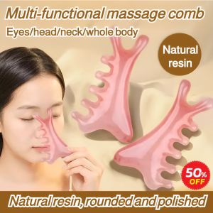 Four-in-One Multifunctional Scalp Massage Comb Resin Head Head Therapy Dredge Meridian Artifact Facial Scraping Lift 四合一多功能按摩梳