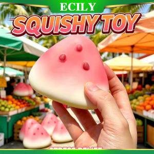 ECILY Cute Watermelon Squishy Fidget Toy Slow Rebound Decompression Toy Anti-Stress Slow Rising Fruit Soft Stress Relief Squeeze Toy