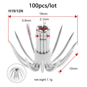 100 Móc Câu Mực Hình Ô Bằng Thép Không Gỉ Không Gai Thép Carbon Cao Dùng Cho Câu Cá Biển Mực Ống Bạch Tuộc Câu Đá.