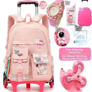 Trolley Backpack Waterproof Large Capacity 1-6 Grade