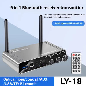 Kebidumei | Bluetooth 5.4 Transmitter Receiver AUX 3.5mm 6.5mm Coaxial Optical Fiber Wireless Music Audio Adapter Remote Control For TV PC