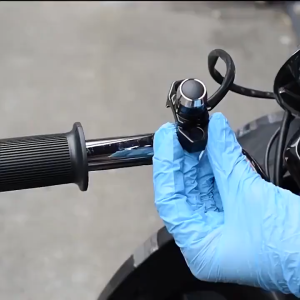 Aksesori Sepeda Motor - Tombol Saklar Starter Dobel Universal Bulat Warna Hitam