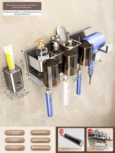 Multifunctional Bathroom Storage Rack Wall Mounted