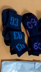 ถุงเท้าสปอร์ต คละสี  ข้อกลาง ยาวเหนือตาตุ่ม ฟรีไซส์ 12คู่ คละ4ลาย ถุงเท้าทำงาน