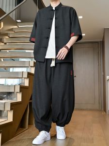JIARONG | Bộ Đồ Thể Thao Nam Mùa Hè Cotton Linen