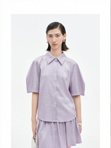 Raglan Sleeve Loose Acetate Blended Shirt Women Summer Comfort Fabric