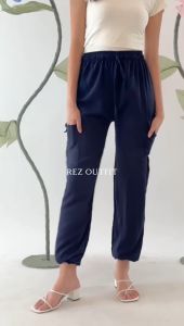 Celana Joger Cargo Pants Crinkle / Celana Saku Joger