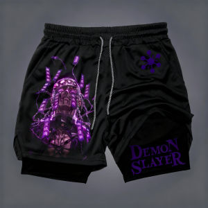 Bandai | Bandai Demon Slayer Anime Mens Double-layer Shorts 2026 Summer American Sports Cycling Loose Breathable and Fashionable Shorts