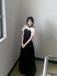 Elegant Black Long Cheongsam Collar Evening Gown New Adult Ceremony Dinner Improved Chinese Style Qing Blue Color Dress