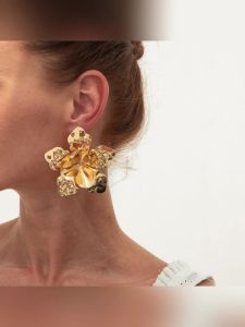 Ingemark | Ingemark 8 Styles Vintage Metal Oil Drip Large Flower Stud Earrings For Women Fashion Exaggerated Earrings Party Wedding Jewelry