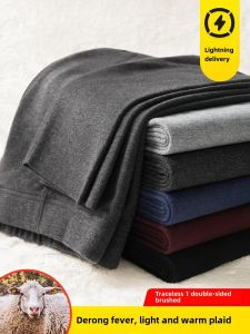 Dralon Long Johns Men Thin Fleece-lined Compression Pants plus Size Long Johns Slim Fit Skinny Pure Cotton Woollen Trousers Winter Thermal Pants