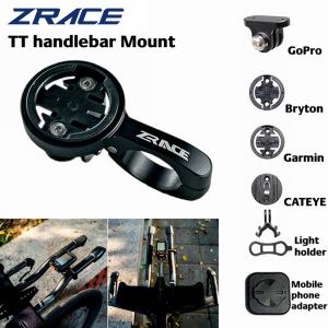 ZRACE TT Handlebar Computer Mount Out Front Holder for IGPSPORT Garmin Bryton GoPro CATEYE Camera - Black