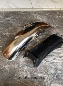 Spakbor belakang GL 100 set slebor kolong slebor blakang gl 100 besi tebal crom