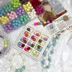 30pcs 11mm Solid Color Acrylic 3D Star Beads Large Hole Spacer Beads for Bracelet Phone Chain Bag Charm Jewelry Making Supplies