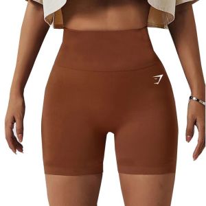 High Waist Quick Dry Breathable Womens Sporty Yoga Running Shorts Butt Lifting High Elasticity Fitness Gym Nylon Shorts