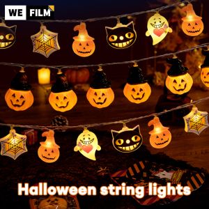 Halloween LED String Lights Pumpkin Ghost Skeleton Decor for Home and Halloween Decoration