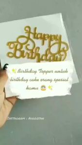 aiGooTan - BIRTHDAY TOPPER ACRYLIC PART 1 - Cake Toper Tusukan Hiasan Happy Birthday Akrilik Medan