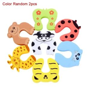 2/5/7pcs Cartoon For Baby Finger Pinch Guard Safety Door Stopper Foam Flexible Durable Easy Install Curve Shaped Slam Shut