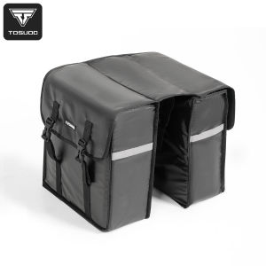 TOSUOD Bicycle Rear Seat Bag 28L Capacity Bike Panniers Snowflake Dragon Dance Cloth Material Waterproof Reflective Bike Bag