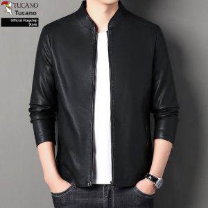 TUCANO | Spring Autumn New Mandarin Collar Black Business Casual Jacket for Middle-aged Fathers