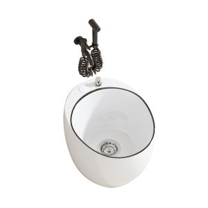 WEILANJINGDIAN | Classic Ceramic Floor Mop Basin With Faucet Integrated Oval Shape