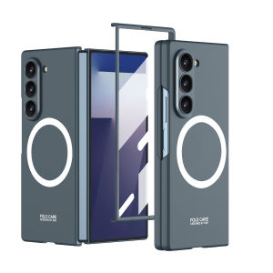 Slim Skin Feel Magnetic Wireless Charging Phone Case for Samsung Galaxy Z Fold 7 6 Fold7 Fold6 with Tempered Film Protective