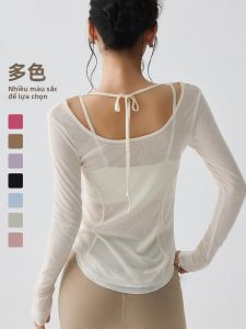 Áo Dài Tay Nữ Nhanh Khô Thể Thao Áo Thun Tập Yoga Thoáng Khí Chạy Bộ Tập Luyện Hàng Đầu Quần Áo Tập Gym Nữ