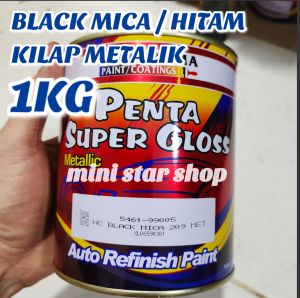 CAT PENTA SUPER BLACK MICA / HITAM KILAP METALIK 1KG KODE 99005 /CAT MOBIL / MOTOR / DUCO / PAINT / REFINISH PAINT