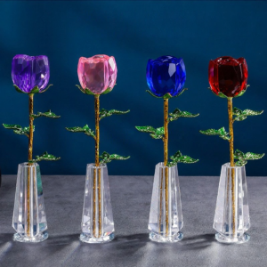 FENGHONGTAO | Crystal Rose Decorative Art 1pc