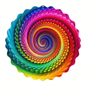 1 Piece Rainbow Tunnel-Style Metal Wind Spinner Creative Outdoor 3D Windmill Wind Chime Garden Terrace Porch Decoration Hanging Ornament Mothers Day Birthday Housewarming Gift