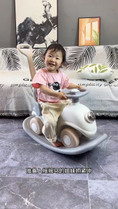 4-in-1 Baby Rocking Horse & Ride-On Push Car Toy w/ Safety Guardrail & Handle