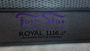 Royal 1116S Four Star Mattress Non-Flip Plush Top Individual Pocketed Spring Heat Dissipation Motion Transfer Reduced Anti Dust Mite Anti Bacterial Anti Microbial 12 Years Warranty