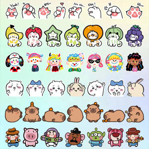 Ốp hình hoạt hình ngộ nghĩnh capybara chiikawa Nhãn dán nhãn dán phản quang xe hơi xe máy Scooter Mũ bảo hiểm miếng dán trang trí Đề-can chống thấm nước Phụ kiện xe máy cho Honda Yamaha Suzuki TOYOTA