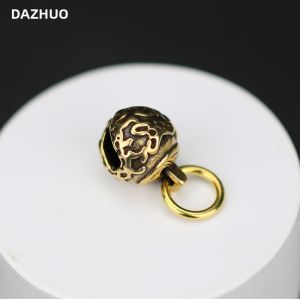 Bronze Pure Copper Bell Pendant Car Keychain Retro Style Pet Accessory Writable Surface Sound Producing Bag Tag Waist Hanging
