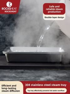 ROCKSHEAT Baking Tool Heavy Stone 304 Stainless Steel Steam Tray Fruit And Vegetable Drain Tray European Baguette Baking Tool