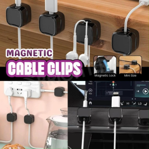BLACK Magnetic Cable Clip Organizer Self Adhesive Klip Magnetic Kabel Cable Wire Holder Home Office Car Computer Desktop