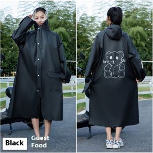 Áo Mưa Eva gấu bay dài toàn thân chống mưa nam nữ áo mưa trong suốt đơn ngoài trời dày và kéo dài áo mưa Xe hơi điện
