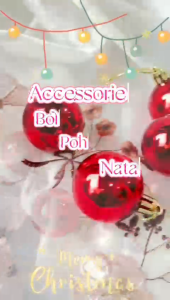 Lampion Hiasan Natal Bentuk Bola Ornamen Size Mini Kecil 3 Cm Per 1 Pcs Aksesori Pohon Aneka Motif