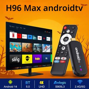 H96max S905L ทีวีสติ๊ก Android14 Quad Core BT5.0 4K 30fps 2.4G&5G Wifi6 2GB 16GB พร้อม Google Voice Assistant เครื่องเล่นมีเดีย AI TV Stick