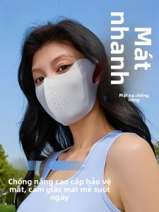 MiiOW | Mặt nạ chống nắng bằng lụa băng Catman dành cho nữ mùa hè ngoài trời chống tia UV thoáng khí hình tam giác bảo vệ mắt cá chân